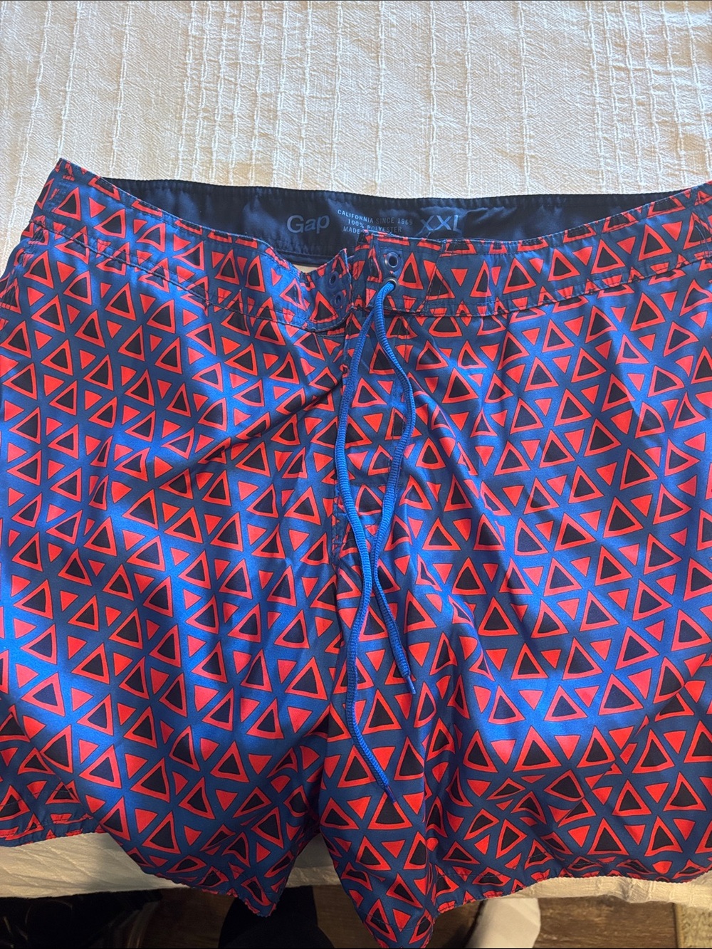 GAP Navy Swim Shorts with Red Triangle Print XXL